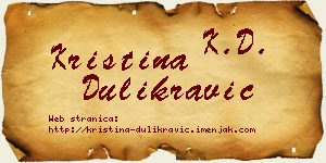 Kristina Dulikravić vizit kartica